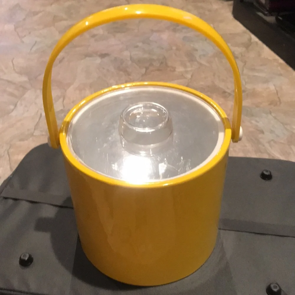 1970s Vintage Yellow Ice Bucket by Shelton-Ware Corp